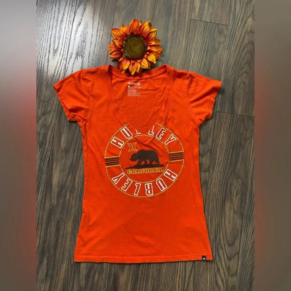 🌻5/$25🌻HURLEY Orange California T-Shirt | SMALL |